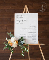 Minimalist Wedding Program Poster | Editable Program Sign Template