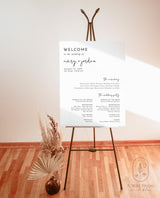 Minimalist Wedding Program Poster | Editable Program Sign Template