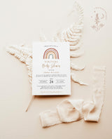Virtual Baby Shower Invitation | Bohemian Rainbow Baby Shower Invite