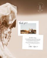Photo Thank You Card Editable Template | Minimalist Wedding Thank You Card