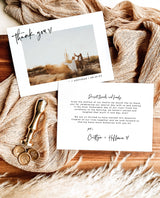 Photo Thank You Card Editable Template | Minimalist Wedding Thank You Card