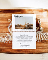 Photo Thank You Card Editable Template | Minimalist Wedding Thank You Card
