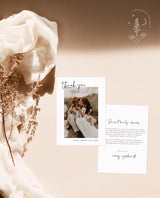Photo Thank You Card Editable Template | Minimalist Wedding Thank You Card