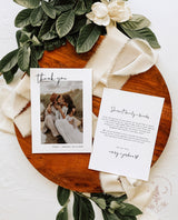 Photo Thank You Card Editable Template | Minimalist Wedding Thank You Card