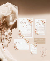 Pampas Grass Baby Shower Invitation | Girl Baby Shower Bundle