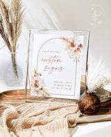 Pampas Grass Custom Sign Template | Terracotta Wedding Custom Sign