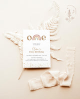 Rainbow Birthday Party Invitation | First Birthday Party Invite