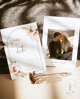 Terracotta Photo Save the Date Template | Minimalist Save the Date Template