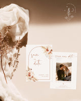 Pampas Grass Photo Save the Date Template | Minimalist Save the Date Template