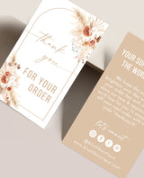 Boho Small Business Thank You Card | Pampas Grass Thank You Card Template 