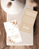 Boho Small Business Thank You Card | Pampas Grass Thank You Card Template