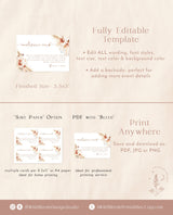 Bohemian Enclosure Card | Minimalist Wedding Invite Insert