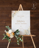 Pampas Grass Bridal Shower Welcome Sign | Wedding Welcome Sign