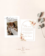 Photo Thank You Card Editable Template | Minimalist Wedding Thank You Card