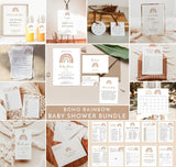 Rainbow Baby Shower Bundle | Boho Rainbow Baby Shower Invite