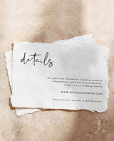Minimalist Details Card | Modern Wedding Details Insert