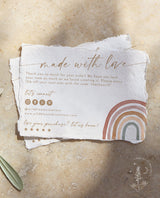 Rainbow Thank You Care Card | Boho Rainbow Product Care Card