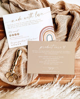 Rainbow Thank You Care Card | Boho Rainbow Product Care Card
