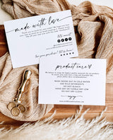 Minimalist Thank You Care Card | Boho Boutique Thank You Card
