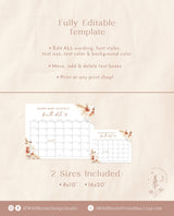 Boho Baby Due Date Calendar Game | Editable Baby Prediction