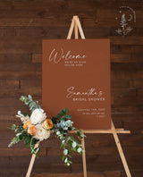 Burnt Orange Shower Welcome Sign | Terracotta Shower Welcome Poster