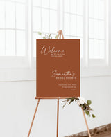 Burnt Orange Shower Welcome Sign | Terracotta Shower Welcome Poster