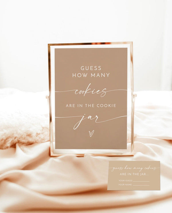 Guess How Many Cookies Are in the Jar Game | Gender Neutral Baby Shower Game 