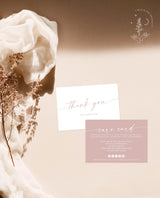 Dusty Blush Thank You Care Card | Boho Boutique Thank You Template