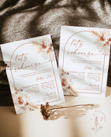 Pampas Grass Rehearsal Dinner Invite Template | Minimalist Wedding Rehearsal Invite