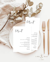 Minimalist Wedding Menu Template | Modern Wedding Menu