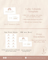 Rainbow Business Card Template | Boho Rainbow Watercolor