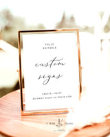 Minimalist Custom Sign Template | Custom Bridal Shower Signs