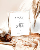 Cards and Gifts Sign | Modern Minimalist Wedding Sign Template 