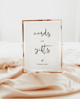 Cards and Gifts Sign | Modern Minimalist Wedding Sign Template