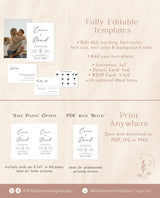 Minimalist Wedding Invitation Suite Template | Modern Wedding Invite