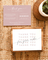 Dusty Blush Small Business Thank You Card | Boho Boutique Thank You Template