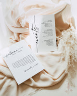 Minimalist Wedding Events Card | Modern Weekend Events