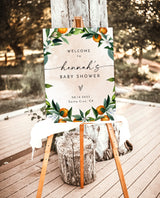 Cutie Baby Shower Welcome Sign | Citrus Baby Shower Sign | Cutie Orange Welcome Sign | Gender Neutral Baby Shower | Editable Template | O1