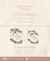 Cutie Baby Shower Welcome Sign | Citrus Baby Shower Sign | Cutie Orange Welcome Sign | Gender Neutral Baby Shower | Editable Template | O1