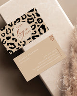 Leopard Print Small Business Card | Boutique Business Card Template