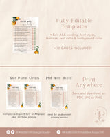 Cutie Baby Shower Game Bundle | Citrus Baby Shower | A Little Cutie is on the Way | Tangerine Baby Shower Games | Printable Shower Game | O1