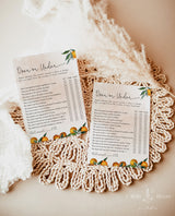 Cutie Baby Shower Game Bundle | Citrus Baby Shower | A Little Cutie is on the Way | Tangerine Baby Shower Games | Printable Shower Game | O1