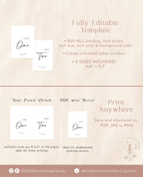 Modern Minimalist Wedding Table Numbers | Minimal Wedding Table Number