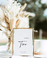 Modern Minimalist Wedding Table Numbers | Minimal Wedding Table Number