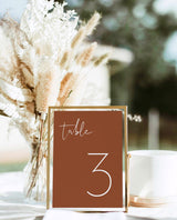 Terracotta Wedding Table Number | Minimalist Wedding Table Number
