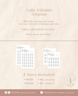 Minimalist Seating Chart Sign | Modern Wedding Seating Chart Poster