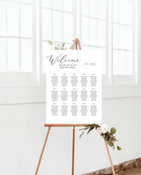 Minimalist Seating Chart Sign | Modern Wedding Seating Chart Poster 