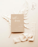 Minimalist Bridal Shower Invitation | Boho Beige Bridal Shower Invite