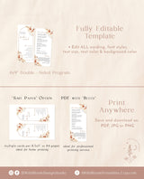 Bohemian Wedding Program | Desert Wedding Program