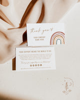 Rainbow Small Business Thank You Card | Boho Rainbow Watercolor